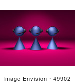 #49902 Royalty-Free (Rf) Illustration Of A Group Of Three 3d Purple Avatar Customer Service Characters - Version 1