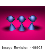 #49903 Royalty-Free (Rf) Illustration Of A Group Of Three 3d Purple Avatar Customer Service Characters - Version 2