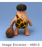 #49912 Royalty-Free (Rf) Illustration Of A 3d Caveman Mascot Carrying A Club - Version 1