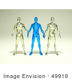 #49919 Royalty-Free (Rf) Illustration Of A Group Of Blue And Clear 3d Crystal Men Characters - Version 1