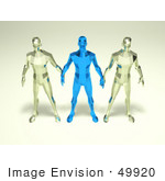 #49920 Royalty-Free (Rf) Illustration Of A Group Of Blue And Clear 3d Crystal Men Characters - Version 2