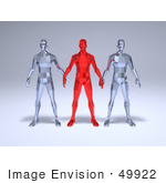 #49922 Royalty-Free (Rf) Illustration Of A Group Of Red And Clear 3d Crystal Men Characters - Version 1