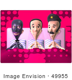 #49955 Royalty-Free (Rf) Illustration Of A Three Homosexual Men Laying Together Under A Blanket