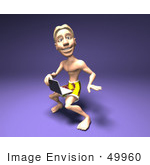 #49960 Royalty-Free (Rf) Illustration Of A 3d Surfer Dude Using A Laptop - Version 1