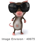 #49975 Royalty-Free (Rf) Illustration Of A 3d Mouse Mascot Sporting Dark Shades