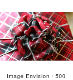 #500 Photograph Of A Plaid Colored Christmas Present