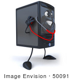 #50091 Royalty-Free (Rf) Illustration Of A 3d Computer Case Mascot With A Stethoscope