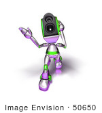 #50650 Royalty-Free (Rf) Illustration Of A 3d Speaker Robot Character Walking Forward And Gesturing - Version 3