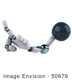 #50679 Royalty-Free (Rf) Illustration Of A 3d Futuristic Robot Hand Holding One Finger Up