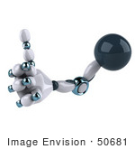 #50681 Royalty-Free (Rf) Illustration Of A 3d Futuristic Robot Hand Holding A Thumb Up