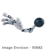 #50682 Royalty-Free (Rf) Illustration Of A 3d Futuristic Robot Hand Reaching