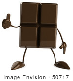 #50717 Royalty-Free (Rf) Illustration Of A 3d Milk Chocolate Bar Mascot Holding His Thumb Up