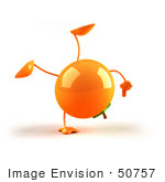 #50757 Royalty-Free (Rf) Illustration Of A 3d Naval Orange Character Doing A Cartwheel - Version 1