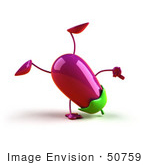 #50759 Royalty-Free (Rf) Illustration Of A 3d Eggplant Character Doing A Cartwheel - Version 1