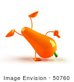#50760 Royalty-Free (RF) Illustration Of A 3d Carrot Character Doing A Cartwheel - Version 1 by Julos