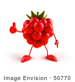 #50770 Royalty-Free (Rf) Illustration Of A 3d Raspberry Mascot Giving The Thumbs Up - Version 1