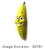 #50781 Royalty-Free (Rf) Illustration Of A Happy 3d Bruised Banana Character - Version 2