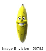 #50782 Royalty-Free (Rf) Illustration Of A Happy 3d Bruised Banana Character - Version 1