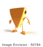 #50784 Royalty-Free (Rf) Illustration Of A 3d Cheese Wedge Character