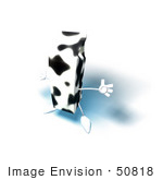 #50818 Royalty-Free (Rf) Illustration Of A 3d Cow Patterned Milk Carton Character Holding Its Arms Out - Version 8