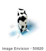 #50820 Royalty-Free (Rf) Illustration Of A 3d Cow Patterned Milk Carton Character Holding Its Arms Out - Version 7