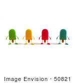 #50821 Royalty-Free (Rf) Illustration Of 3d Ice Lolly Characters Facing Front - Version 1
