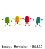 #50822 Royalty-Free (Rf) Illustration Of 3d Ice Lolly Characters Jumping - Version 1