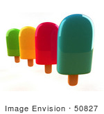 #50827 Royalty-Free (Rf) Illustration Of A 3d Group Of Different Flavored Ice Lollies - Version 3