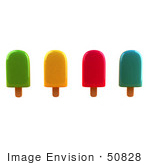 #50828 Royalty-Free (Rf) Illustration Of A 3d Group Of Different Flavored Ice Lollies - Version 4