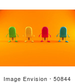 #50844 Royalty-Free (Rf) Illustration Of 3d Ice Lolly Characters Facing Front - Version 2