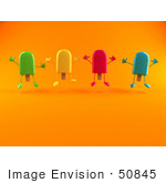 #50845 Royalty-Free (Rf) Illustration Of 3d Ice Lolly Characters Jumping - Version 2
