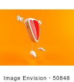 #50848 Royalty-Free (Rf) Illustration Of A 3d Steak Character Jumping - Version 2