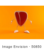 #50850 Royalty-Free (Rf) Illustration Of A 3d Steak Character Facing Front - Version 2