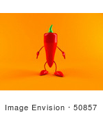 #50857 Royalty-Free (Rf) Illustration Of A 3d Red Chili Pepper Character Facing Front - Version 2