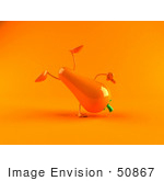 #50867 Royalty-Free (Rf) Illustration Of A 3d Carrot Character Doing A Cartwheel - Version 2