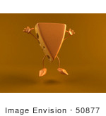 #50877 Royalty-Free (Rf) Illustration Of A 3d Cheese Wedge Character Jumping - Version 3