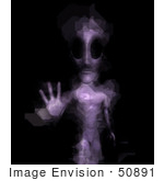 #50891 Royalty-Free (Rf) Illustration Of A 3d Extraterrestrial Alien Being Reaching Out From The Blackness Of A Screen