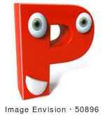 #50896 Royalty-Free (Rf) Illustration Of A 3d Red Character Letter P