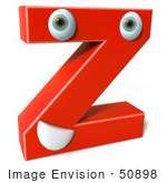#50898 Royalty-Free (Rf) Illustration Of A 3d Red Character Letter Z