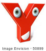 #50899 Royalty-Free (Rf) Illustration Of A 3d Red Character Letter Y