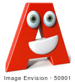 #50901 Royalty-Free (Rf) Illustration Of A 3d Red Character Letter A