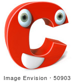 #50903 Royalty-Free (Rf) Illustration Of A 3d Red Character Letter C