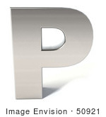 #50921 Royalty-Free (Rf) Illustration Of A 3d Chrome Alphabet Letter P