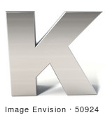 #50924 Royalty-Free (Rf) Illustration Of A 3d Chrome Alphabet Letter K