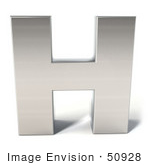#50928 Royalty-Free (Rf) Illustration Of A 3d Chrome Alphabet Letter H