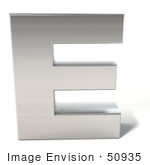 #50935 Royalty-Free (Rf) Illustration Of A 3d Chrome Alphabet Letter E