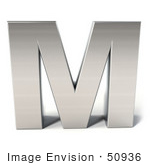#50936 Royalty-Free (Rf) Illustration Of A 3d Chrome Alphabet Letter M