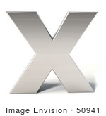 #50941 Royalty-Free (Rf) Illustration Of A 3d Chrome Alphabet Letter X