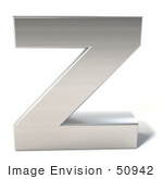 #50942 Royalty-Free (Rf) Illustration Of A 3d Chrome Alphabet Letter Z