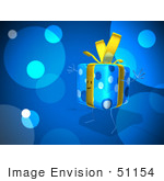 #51154 Royalty-Free (Rf) Illustration Of A Blue 3d Gift Character With Open Arms - Version 2